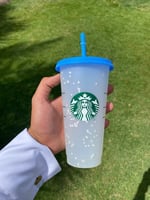 كوب ستاربكس ثلجي يتلون بالبرودة - أزرق فاتح 710 مل