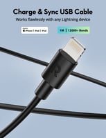 كومبو راف باور شاحن سيارة ، كيبل USB-A الى لايتننق...
