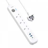 توصيلة انكر 4 منافذ طاقة ومنفذين USB - ابيض