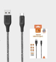 كيبل قماش تابسي موج ماكس بطول 2 متر رصاصي ثلاثه ال...