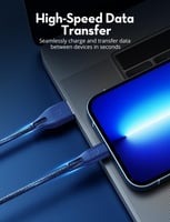 راف باور كيبل لايتننق 1.2 متر نايلون - متوفر أزرق