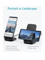 شاحن لاسلكي انكر باورويف مع حامل شحن سريع - اسود