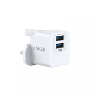 شاحن جداري انكر باوربورت صغير بمنفذين USB وقوة 12...