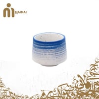 كوب سيراميك بتصميم حجري - 180 مل ازرق و ابيض