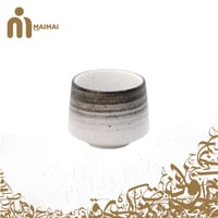 كوب سيراميك بتصميم حجري - 180 مل اسود و ابيض