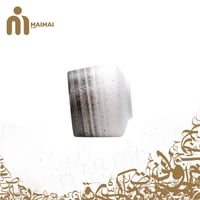 كوب سيراميك بتصميم حجري - 180 مل اسود و ابيض