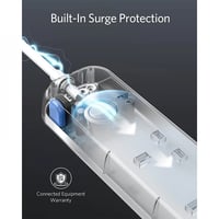 توصيلة انكر 4 منافذ طاقة ومنفذين USB - ابيض