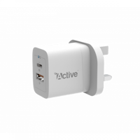 شاحن جداري منفذين صغير بقوة 20 واط - نانو أبيض