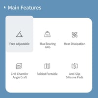 ستاند المونيوم سايجي للابتوب متعدد الوظائف - رصاصي