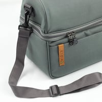 شنطة كفة لأدوات القهوة رمادي بعلامة بني