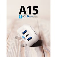 شاحن جداري بثلاث منافذ - ووبو - ابيض