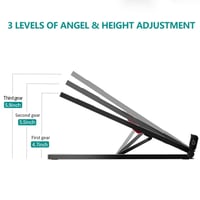 ستاند المونيوم سايجي للابتوب متعدد الوظائف - اسود