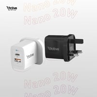 شاحن جداري منفذين صغير بقوة 20 واط - نانو أبيض