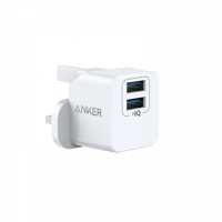 شاحن جداري انكر باوربورت صغير بمنفذين USB وقوة 12...