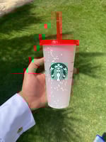 كوب ستاربكس ثلجي يتلون بالبرودة - أحمر 710 مل