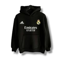 هودي ريال مدريد شتوي أصلي بتطريز فخم _ أبيض وأسود