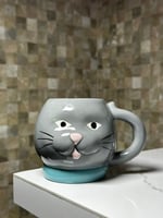 كوب شكل قطة رمادي