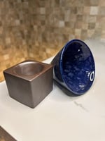 كوب قهوة مخروطي مع قاعدة سعة 150مل - ازرق