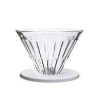 قمع V60 كرستال زجاج بقاعدة باللون الابيض 02 - تايم...