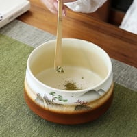 مجموعة ادوات تحضير الماتشا ( بني وابيض ) | Matcha...