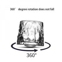 كوب زجاجي دوار عسلي مخطط