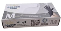 قولدن باك قفازات فينيل بدون بودرة مقاس M وسط اسود...