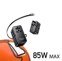 شاحن TAD 85W جميع الاستخدامات كيبل مدمج 3 منافذ تا...