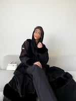 عباية فرو شتوية اسود جوخ | G67