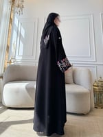 عباية كريب ملكي اسود | G85