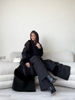 عباية فرو شتوية اسود جوخ | G67
