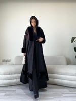 عباية فرو شتوية اسود جوخ | G67