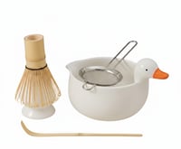 طقم ادوات الماتشا على شكل بطه ٥ قطع