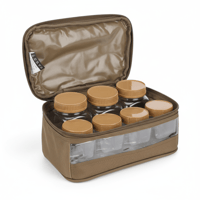 شنطة علب بهارات كبير شفاف 6 علب كوفي