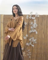 طقم كنزه مع فستان ساتان