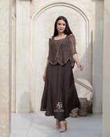 فستان لينن إيطالي بني