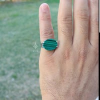 خاتم رجالي اخضر مخطط