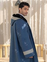 فروة شتوية جوخ لون كحلي