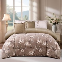 مفرش شتوي مزخرف نفرين فاخر 6 قطع