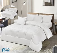 طقم مفرش نفرين فاخر (6 قطع) – حشوة وسط صيفية واستخ...