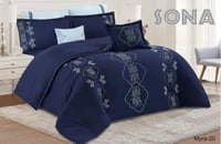 طقم مفرش مايكروفايبر فاخر 8 قطع – حشوة ثابتة وتصمي...