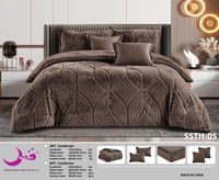 طقم لحاف نفر ونص شتوي مخمل "تيدي" بنقشة الفراشة ال...