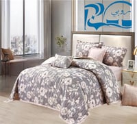 طقم مفرش "المضغوط المشجر" الصيفي (7 قطع) – أناقة و...