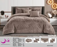 طقم لحاف نفر ونص شتوي مخمل "تيدي" بنقشة الفراشة ال...