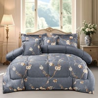 مفرش شتوي مزخرف نفرين فاخر 6 قطع