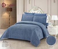 مفرش oxford العالمي 6 قطع مخمل من الجهتين خياط متق...