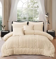 لحاف شتوي نفر ونصف مخطط مخمل فاخر - دفء فندقي لا ي...