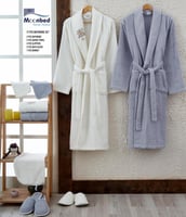 طقم روب حمام تركي 11قطعه يتصميم وزخرفة عصرية قطن