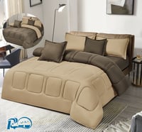 طقم مفرش نفرين فاخر (6 قطع) – حشوة وسط صيفية واستخ...