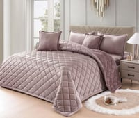 مفرش مضغوط نفرين ذو طابع وجهين مخمل وفرو