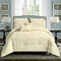 مفرش جاكار فاخر بنقشة بارزة مكونات طقم المفرش (8 ق...